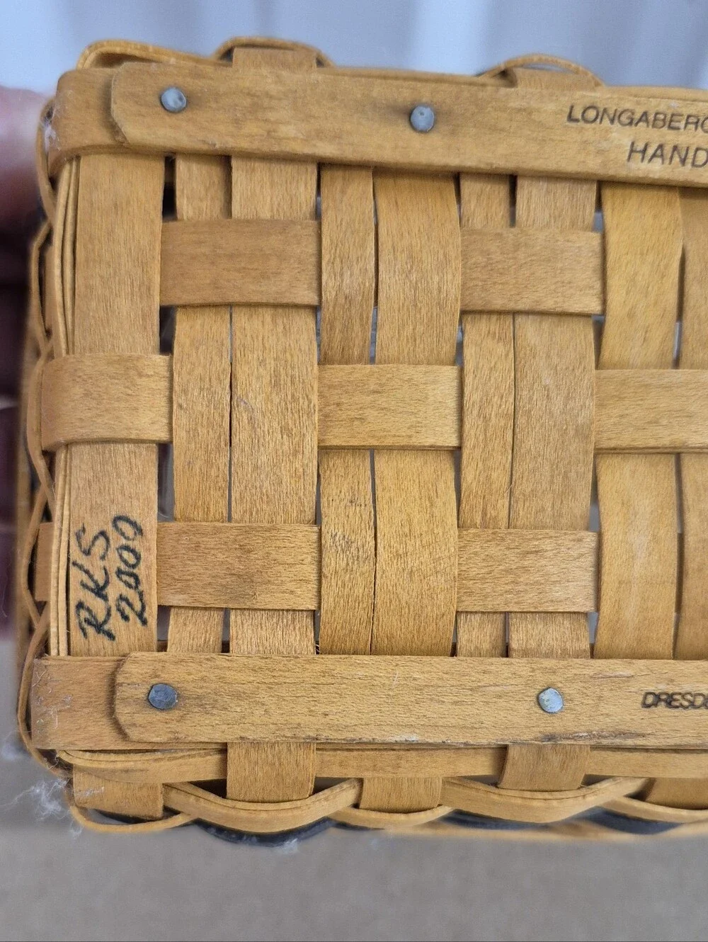 Longaberger J W Collection Miniature Edition Gathering Basket 2000 - 2001 Signed
